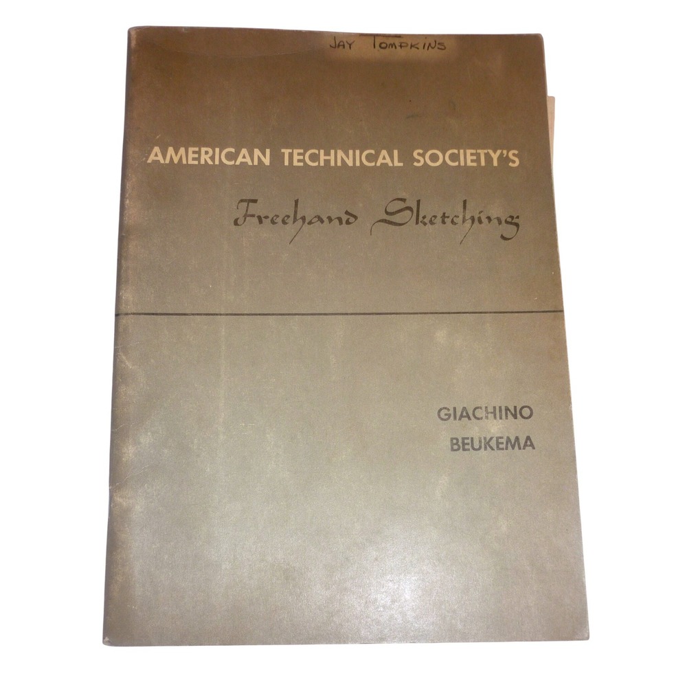 Vintage 1955 Freehand Sketching Technical Drawing Textbook Giachino Beukema